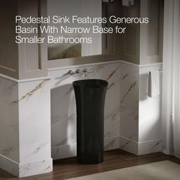 VeilE 16'' pedestal bathroom sink, no overflow - image 4