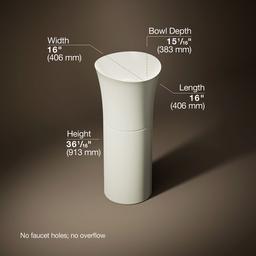 VeilE 16'' pedestal bathroom sink, no overflow - image 3