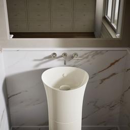 VeilE 16'' round vessel bathroom sink or pedestal sink basin - image 8