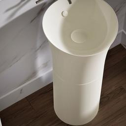 VeilE 16'' round vessel bathroom sink or pedestal sink basin - image 6