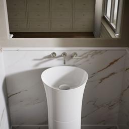 VeilE 16'' round vessel bathroom sink or pedestal sink basin, no overflow - image 8