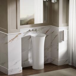 VeilE 16'' round vessel bathroom sink or pedestal sink basin, no overflow - image 4