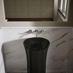 VeilE 16'' round vessel bathroom sink or pedestal sink basin, no overflow - image 8