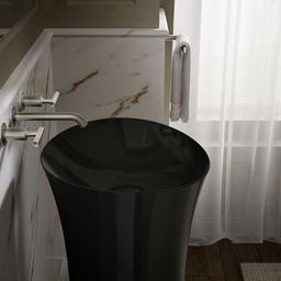 VeilE 16'' round vessel bathroom sink or pedestal sink basin, no overflow - image 5