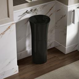 VeilE 16'' round vessel bathroom sink or pedestal sink basin, no overflow - image 2