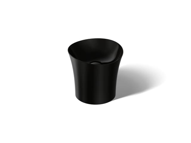 Kohler VeilE 16'' round vessel bathroom sink or pedestal sink basin, no overflow - Black