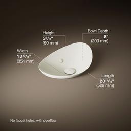 Kohler VeilE 21'' oval vessel bathroom sink - Biscuit - image 3