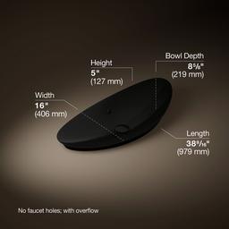 Kohler VeilE 38-1/2'' oval vessel bathroom sink - Black - image 3