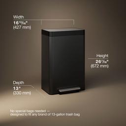 13-gallon stainless steel step trash can - image 3