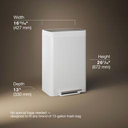 13-gallon stainless steel step trash can - image 3