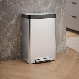 13-gallon stainless steel step trash can - image 2