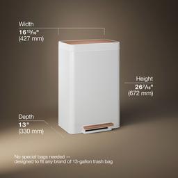 13-gallon stainless steel step trash can - image 3