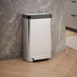 8-gallon loft stainless steel step trash can - image 2