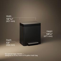 8-gallon stainless steel step trash can - image 3