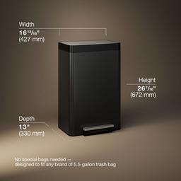 Kohler Dual-compartment step trash can - Black Stainless - image 3