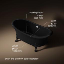 ArtifactsE 66-1/4'' x 32-1/2'' freestanding bath - Black - image 3