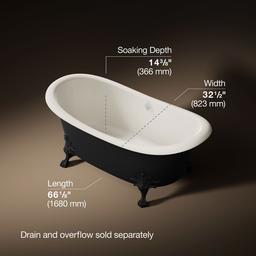 ArtifactsE 66-1/4'' x 32-1/2'' freestanding bath - Biscuit - image 3