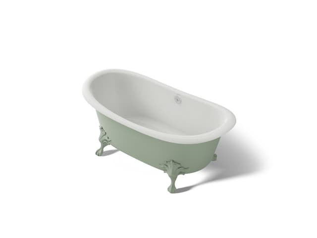 Kohler ArtifactsE 66-1/8'' x 32-1/2'' freestanding bath - Aspen Exterior With White Interior