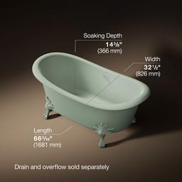ArtifactsE 66-1/8'' x 32-1/2'' freestanding bath - Aspen Exterior With Aspen Interior - image 3