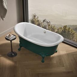 ArtifactsE 66-1/8'' x 32-1/2'' freestanding bath - Teal Exterior With White Interior - image 2