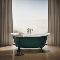 ArtifactsE 66-1/8'' x 32-1/2'' freestanding bath - Teal Exterior With White Interior - image 4