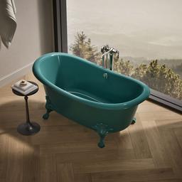 ArtifactsE 66-1/8'' x 32-1/2'' freestanding bath - Teal Exterior With Teal Interior - image 2