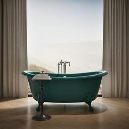 ArtifactsE 66-1/8'' x 32-1/2'' freestanding bath - Teal Exterior With Teal Interior - image 4