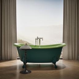 ArtifactsE 66-1/8'' x 32-1/2'' freestanding bath - Teal Exterior With Fresh Green Interior - image 4
