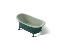 ArtifactsE 66-1/8'' x 32-1/2'' freestanding bath - Teal Exterior With Aspen Interior - image 1