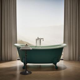 ArtifactsE 66-1/8'' x 32-1/2'' freestanding bath - Teal Exterior With Aspen Interior - image 4