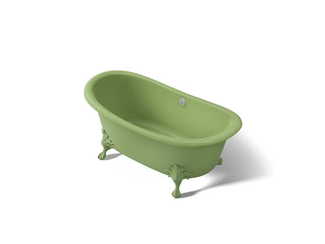 ArtifactsE 66-1/8'' x 32-1/2'' freestanding bath - Fresh Green Exterior With Fresh Green Interior by Kohler