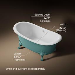 ArtifactsE 66-1/8'' x 32-1/2'' freestanding bath - 150th Spring Green - image 3