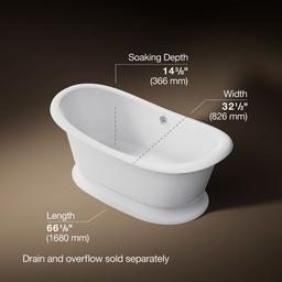 ArtifactsE 66-1/4'' x 32-1/2'' freestanding bath - White - image 2