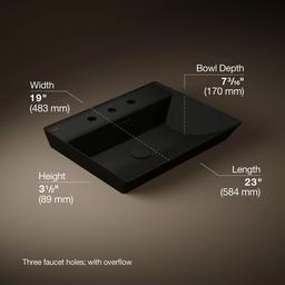 Brazn 23'' rectangular vessel bathroom sink - image 3