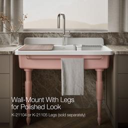 Farmstead 45'' top-/wall-mount single-bowl workstation farmhouse kitchen sink - image 6