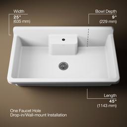 Farmstead 45'' top-/wall-mount single-bowl workstation farmhouse kitchen sink - image 3