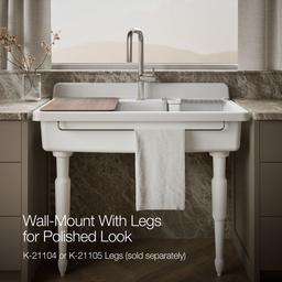 Farmstead 45'' top-/wall-mount single-bowl workstation farmhouse kitchen sink - image 6