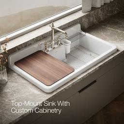 Farmstead 45'' top-/wall-mount single-bowl workstation farmhouse kitchen sink - image 5