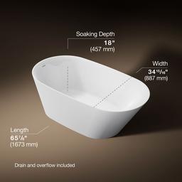 Brazn 66'' x 35'' freestanding bath - image 3