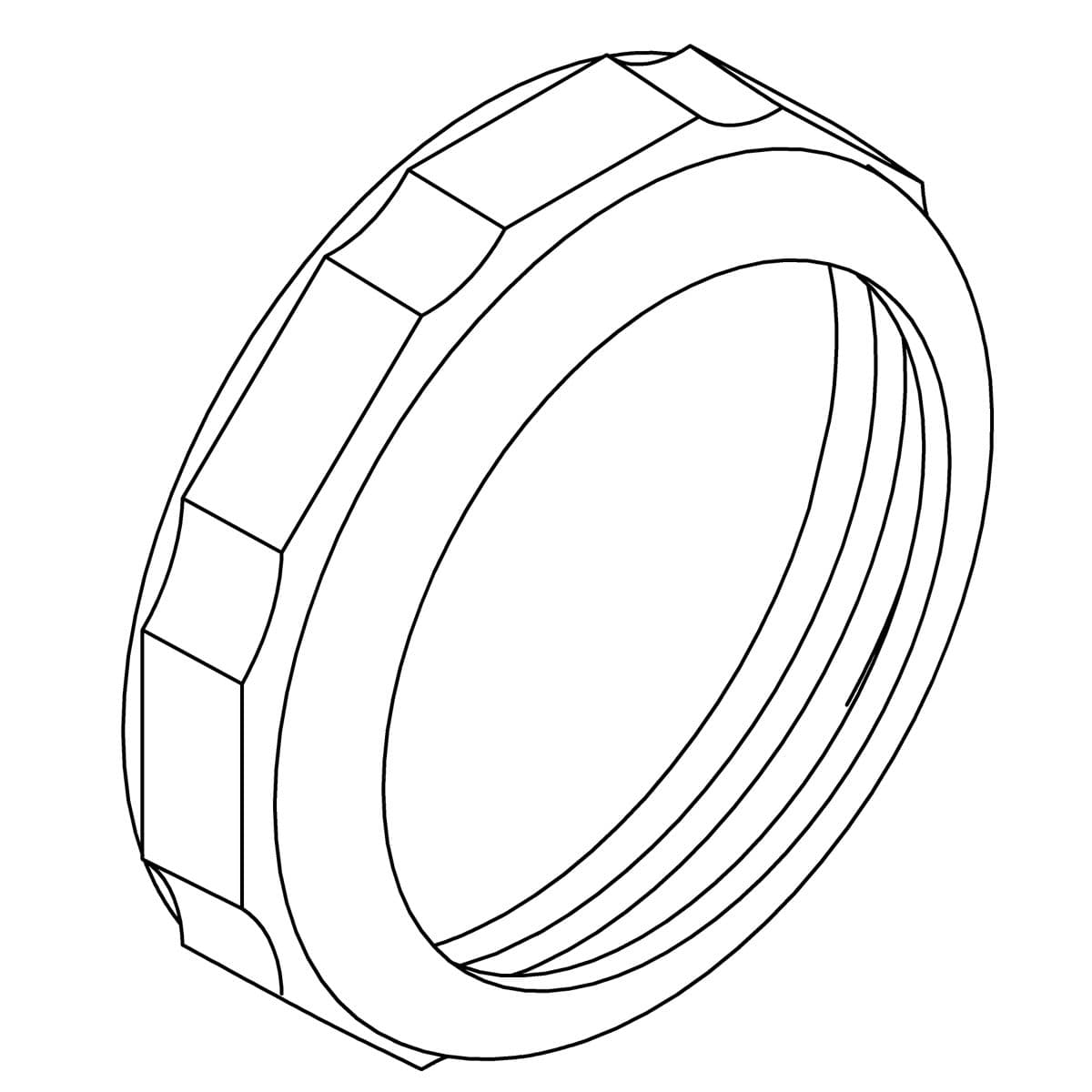 Kohler Genuine Parts Nut,1-1/2 S.j,brass,plt. by Kohler Genuine Parts