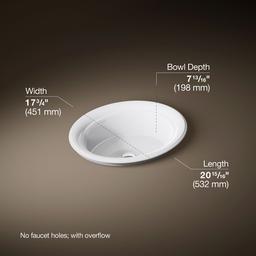 ArtifactsE 21'' oval drop-in bathroom sink - White - image 3