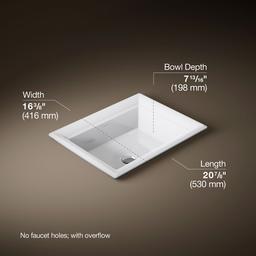 ArtifactsE 21'' rectangular drop-in bathroom sink - White - image 3