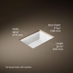 ArtifactsE 21-1/4'' rectangular undermount bathroom sink - White - image 3