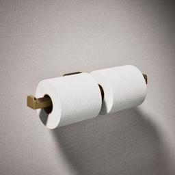 Kohler Parallel Double toilet paper holder - Vibrant Brushed Moderne Brass - image 2