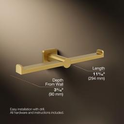 Kohler Parallel Double toilet paper holder - Vibrant Brushed Moderne Brass - image 3
