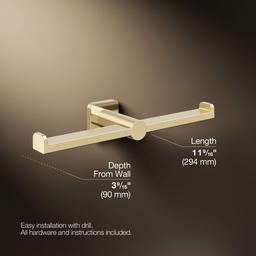 Kohler Parallel Double toilet paper holder - Vibrant French Gold - image 3