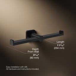 Kohler Parallel Double toilet paper holder - Matte Black - image 3