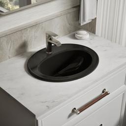 Kohler Pennington 20-1/4'' oval drop-in bathroom sink - Black - image 2