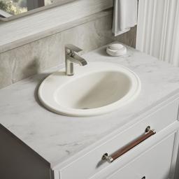 Kohler Pennington 20-1/4'' oval drop-in bathroom sink - Biscuit - image 2