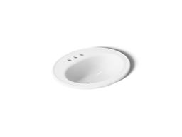 Kohler Pennington 20-1/4'' oval drop-in bathroom sink - White - image 1